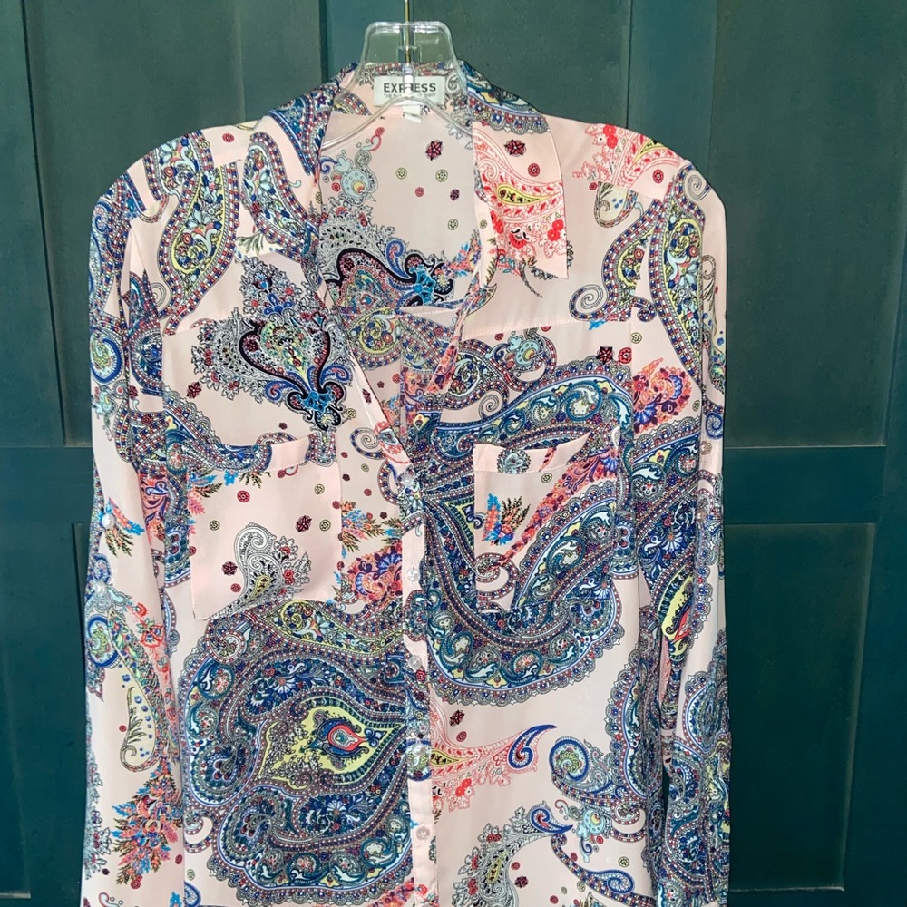 Express pink paisley Portofino shirt